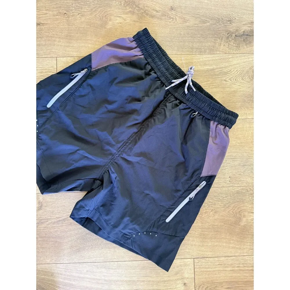 GONGGAR SLATELINE L NWOT water-repell ripstop hiking shorts black purple